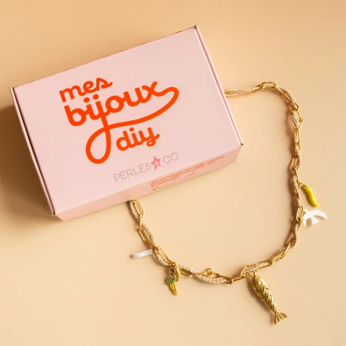 My DIY Jewellery - Kit de colgante y cordón de acero inoxidable - Versión amarilla