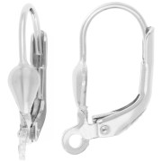 Durmientes de gota de plata de ley 925 de 15 mm x2