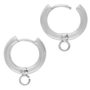 Pendientes criollos redondos con anilla abierta 14 mm - Plata 925 x2