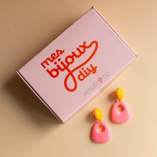 My DIY Jewellery - Kit de pendientes colgantes en forma de trapecio - Versión rosa