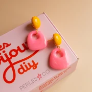 My DIY Jewellery - Kit de pendientes colgantes en forma de trapecio - Versión rosa