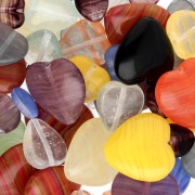 Surtido de cuentas de Bohemia - Coeurs Multicolore x50g