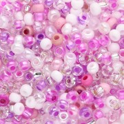 Cuentas de Rocalla Preciosa 8/0 3 mm - Mezcla rosa - Blanco x 20 g