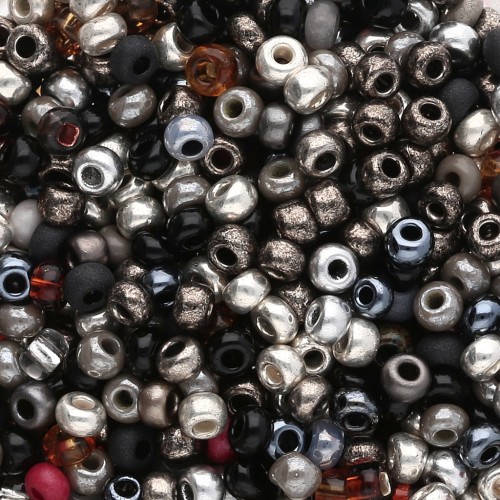 Cuentas de Rocalla Preciosa 8/0 de 3 mm - Mezcla plateada metalizada x 20 g