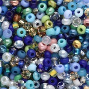 Cuentas de Rocalla Preciosa 8/0 3 mm - Mezcla verde anís - azul claro x 20 g