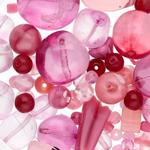 Surtido de perlas de Bohemia - Mix Pink x50g
