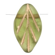 Cuentas de vidrio 11x7 mm - Olivino Mate - Oro x10