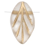 Cuentas hoja de vidrio 11x7 mm - Cristal Mate - Oro x10
