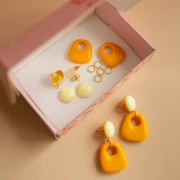 My DIY Jewellery - Kit de pendientes trapecio - Versión naranja