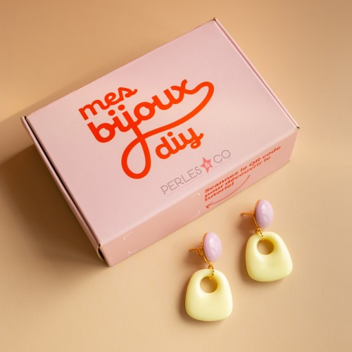 My DIY Jewellery - Kit de pendientes colgantes en forma de trapecio - Versión amarilla