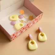 My DIY Jewellery - Kit de pendientes colgantes en forma de trapecio - Versión amarilla