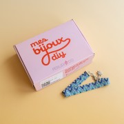 Mis joyas DIY - Kit de pulsera Miyuki en punto peyote (par) - Azul - Plateado