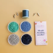 Mis joyas DIY - Kit de pulsera Miyuki en punto peyote (par) - Azul - Plateado