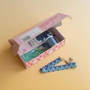 Mis joyas DIY - Kit de pulsera Miyuki en punto peyote (par) - Azul - Plateado