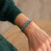 Mis joyas DIY - Kit de pulsera Miyuki en punto peyote (par) - Azul - Plateado
