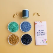 Mis joyas DIY - Kit de pulsera Miyuki en punto peyote - Azul - Dorado
