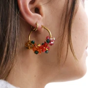 Mi bisutería DIY - Versión naranja del kit criollo de flores giratorias de perlas