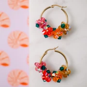 Mi bisutería DIY - Versión naranja del kit criollo de flores giratorias de perlas