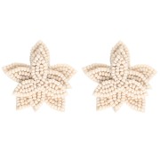Pendientes flor con cuentas 42 mm - Beige x2|raw }}