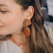 Cuenta semiperforada de resina 50x33 mm - Azul real x1