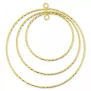 Giratorios colgantes retorcidos 3 anillos 54 mm Dorado con oro fino x1