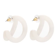 Pendientes de aro doble 35,5 mm resina - Crudo x2