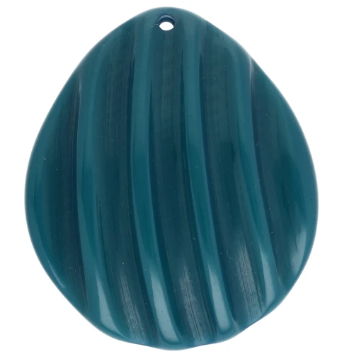 Colgante Concha 44x37 mm en Resina - Azul Petróleo x1