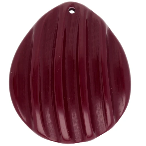 Colgante concha 44x37 mm en resina - Lie de vin x1