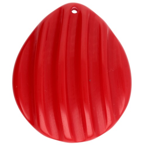 Colgante concha 44x37 mm en resina - Rojo x1