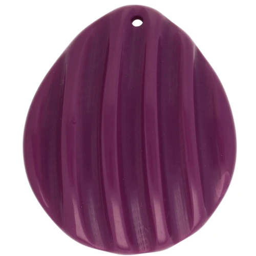 Colgante concha 44x37 mm en resina - Ciruela x1