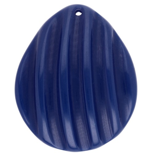 Colgante concha 44x37 mm en resina - Azul oscuro x1