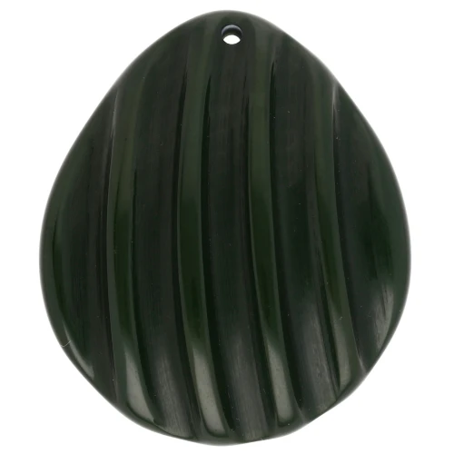 Colgante concha 44x37 mm en resina - Verde abeto x1