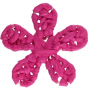 Colgante flor rafia 31 mm - Fuschia x1