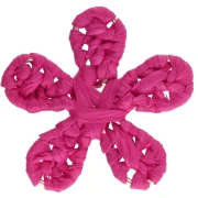 Colgante flor rafia 31 mm - Fuschia x1