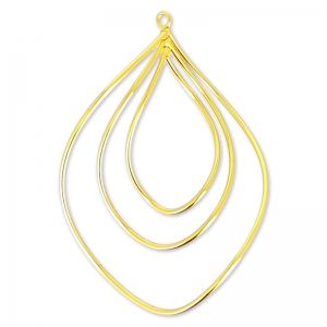 Colgante gotas espirales articuladas 55 mm dorado con oro fino HQ x1