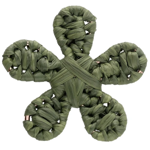 Colgante flor rafia 31 mm - Caqui x1