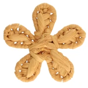 Colgante flor rafia 31 mm - Azafrán x1