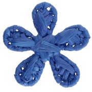 Colgante flor de rafia 31 mm - Azul Real x1