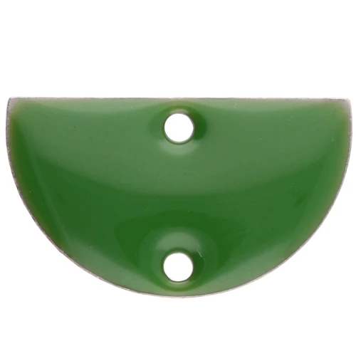 Separadores metálicos - media luna - 2 agujeros resina epoxi 10x17 mm - Verde x6
