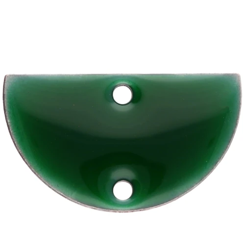 Separadores metálicos - media luna 2 agujeros resina epoxi 10x17 mm Abeto verde x6