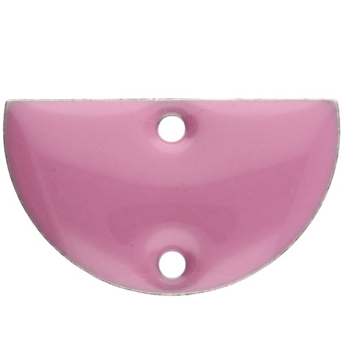 Separadores de metal - media luna - 2 agujeros de resina epoxi 10x17 mm - Lila x6