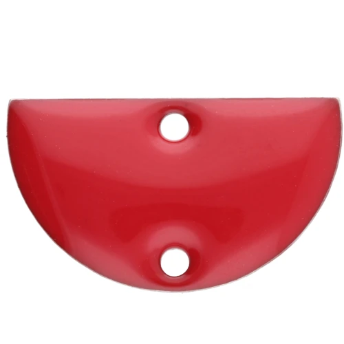 Separadores metálicos - media luna 2 agujeros resina epoxi 10x17 mm Rojo brillante x6