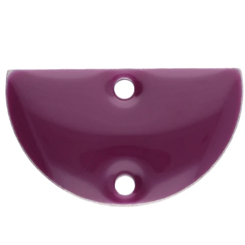 Separadores metálicos - media luna - 2 agujeros de resina epoxi 10x17 mm - Violeta x6