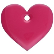 Corazones de metal y resina epoxi 12x13 mm - Rosa fluorescente x6