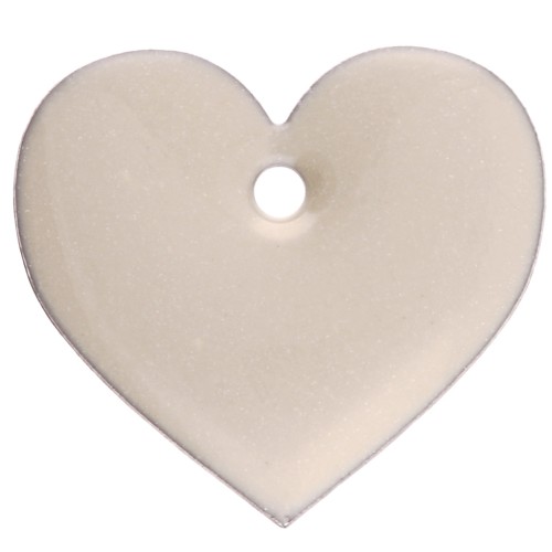 Corazones de metal y resina epoxi 12x13 mm - Crema x6