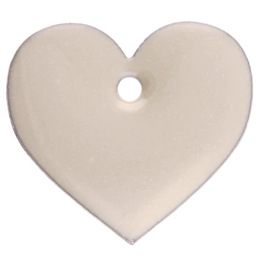 Corazones de metal y resina epoxi 12x13 mm - Crema x6