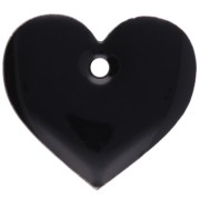 Corazones de metal y resina epoxi 12x13 mm - Negro x6
