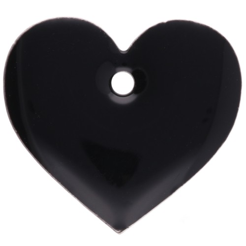 Corazones de metal y resina epoxi 12x13 mm - Negro x6