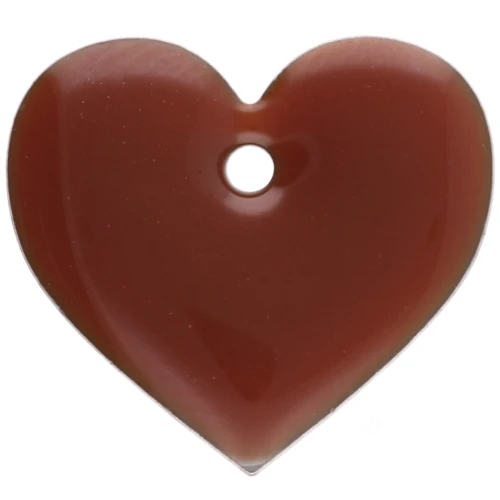 Corazones de metal y resina epoxi 12x13 mm - Marrón claro x6