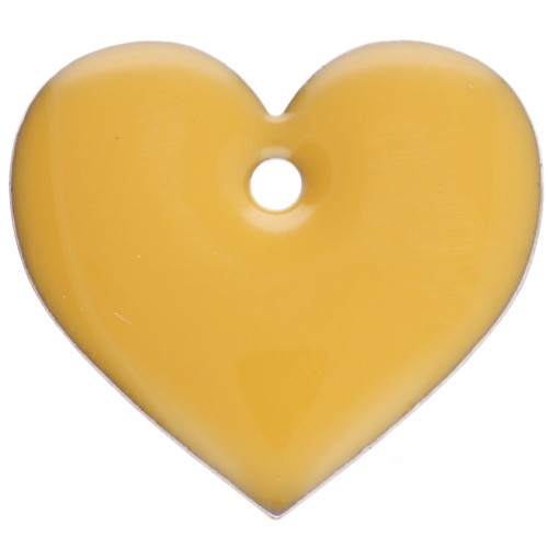 Corazones de metal y resina epoxi 12x13 mm - Amarillo x6